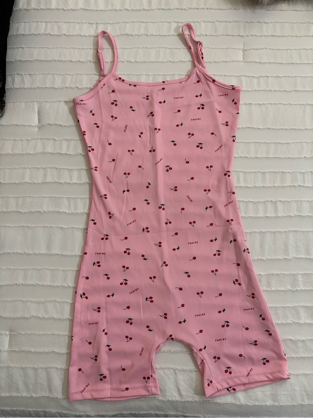 Women’s Skims Pink Cherry-Print One-Piece Romper